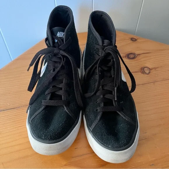 Nike Primo Court Mid Suede Black White High Top Sneakers 630656 Trainers Leather - Picture 2 of 7